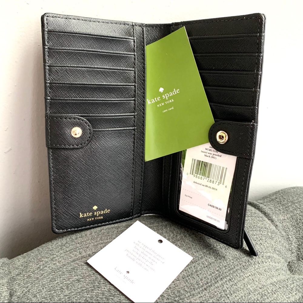 NWT Kate Spade genuine leather jeweled wallet - Picture 5 of 6